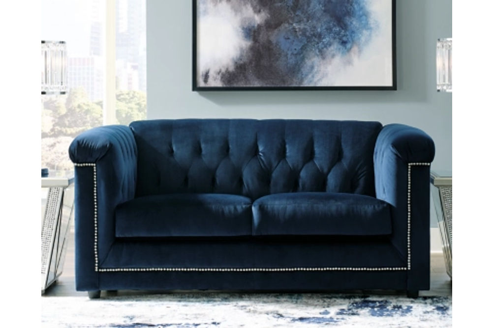 Signature Design by Ashley Josanna Loveseat-Navy