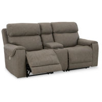 Starbot 3-Piece Power Reclining Sectional Loveseat with Console-Fossil