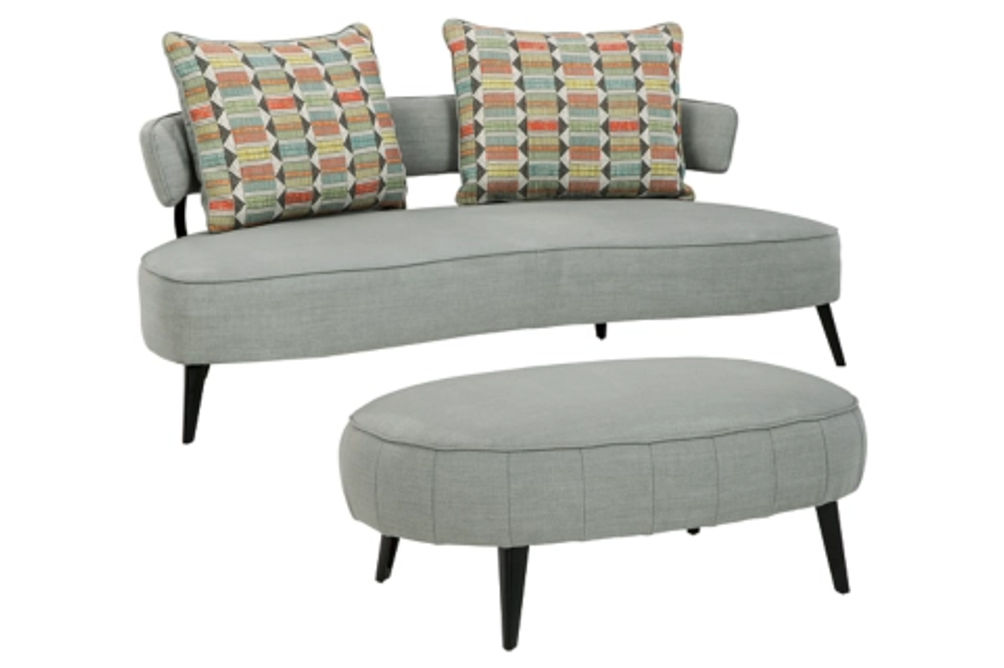 Signature Design by Ashley Hollyann Sofa with Ottoman-Gray