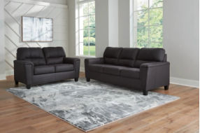 Signature Design by Ashley Alna Sofa and Loveseat-Black