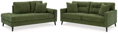 Rent-To-Own Signature Design by Ashley Bixler Sofa and Chaise-Olive |  Rent-A-Center, image size:2000x2000