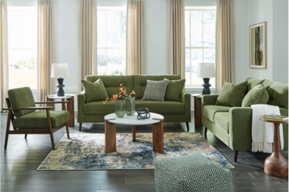 Signature Design by Ashley Bixler Sofa, Loveseat and Chair-Olive