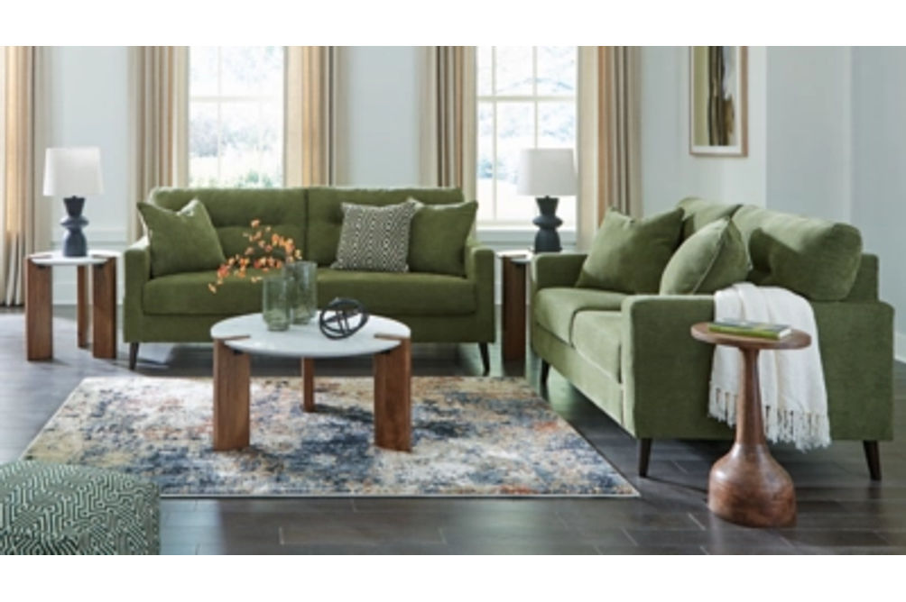 Signature Design by Ashley Bixler Sofa and Loveseat-Olive