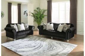 Signature Design by Ashley Harriotte Sofa and Loveseat-Black