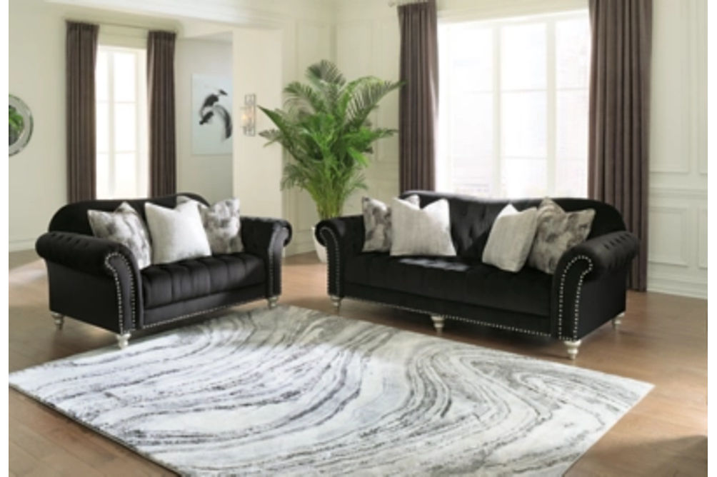 Signature Design by Ashley Harriotte Sofa and Loveseat-Black