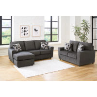 Signature Design by Ashley Cascilla Sofa Chaise and Loveseat-Slate