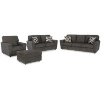 Signature Design by Ashley Cascilla Sofa, Loveseat, Chair and Ottoman-Slate