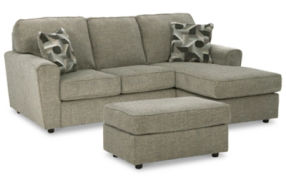 Signature Design by Ashley Cascilla Sofa Chaise and Ottoman-Pewter