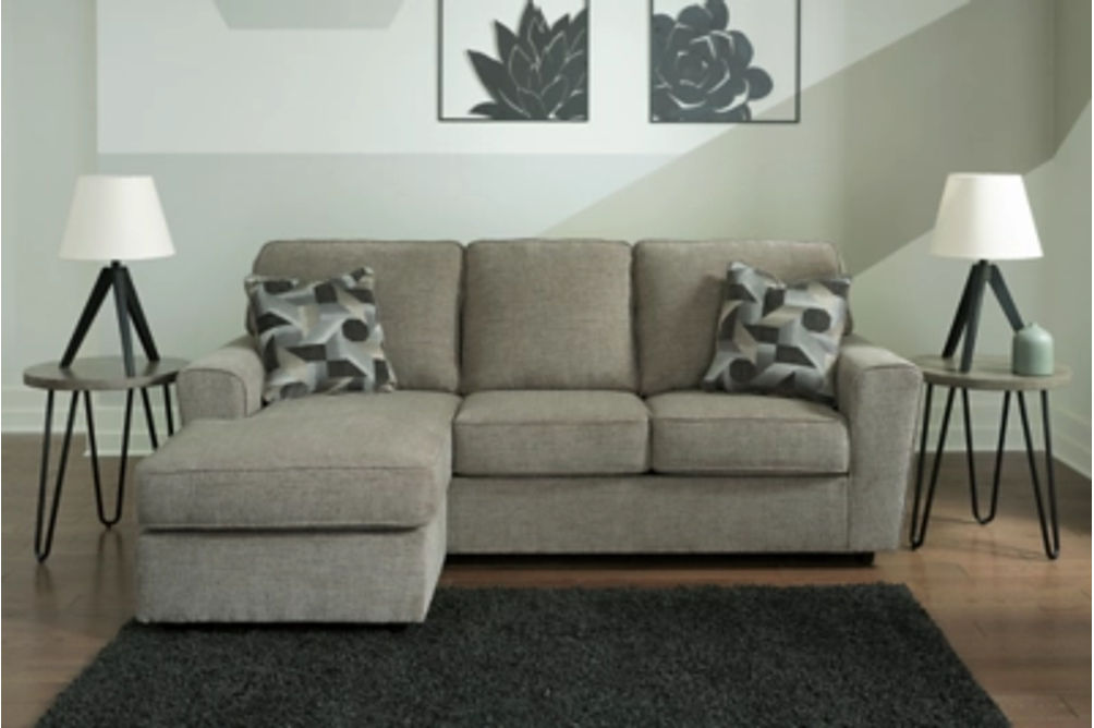 Signature Design by Ashley Cascilla Sofa Chaise and Ottoman-Pewter