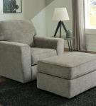 Signature Design by Ashley Cascilla Chair and Ottoman-Pewter