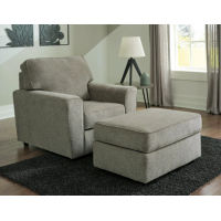 Signature Design by Ashley Cascilla Chair and Ottoman-Pewter