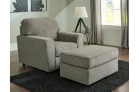 Signature Design by Ashley Cascilla Chair and Ottoman-Pewter