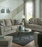 Signature Design by Ashley Cascilla Sofa, Loveseat, Chair and Ottoman-Pewter