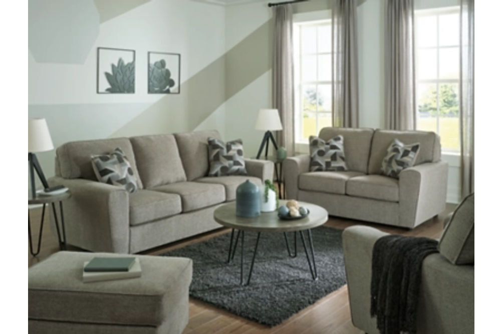 Signature Design by Ashley Cascilla Sofa, Loveseat, Chair and Ottoman-Pewter