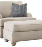 Benchcraft Traemore Chair and Ottoman-Linen