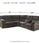 Signature Design by Ashley Tambo 2-Piece Sectional with Recliner-Pewter