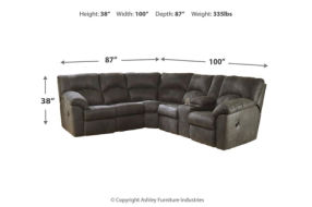 Signature Design by Ashley Tambo 2-Piece Sectional with Recliner-Pewter