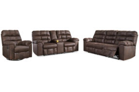 Signature Design by Ashley Derwin Reclining Sofa, Loveseat and Recliner-Nut