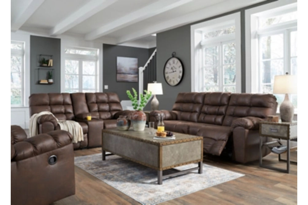 Signature Design by Ashley Derwin Reclining Sofa, Loveseat and Recliner-Nut