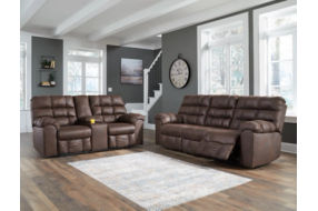 Signature Design by Ashley Derwin Reclining Sofa and Loveseat-Nut