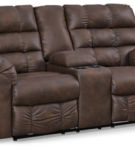 Signature Design by Ashley Derwin Reclining Sofa, Loveseat and Recliner-Nut