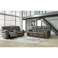 Signature Design by Ashley Derwin Reclining Sofa and Loveseat-Concrete