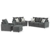 Signature Design by Ashley Stairatt Sofa, Loveseat, Chair and Ottoman-Gravel