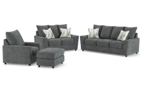 Signature Design by Ashley Stairatt Sofa, Loveseat, Chair and Ottoman-Gravel