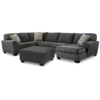 Benchcraft Ambee 3-Piece Sectional with Chaise and Ottoman-Slate