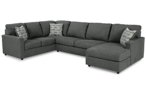 Signature Design by Ashley Edenfield 3-Piece Sectional with Chaise-Charcoal