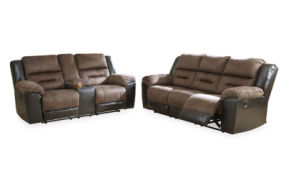 Signature Design by Ashley Earhart Reclining Sofa and Loveseat-Chestnut