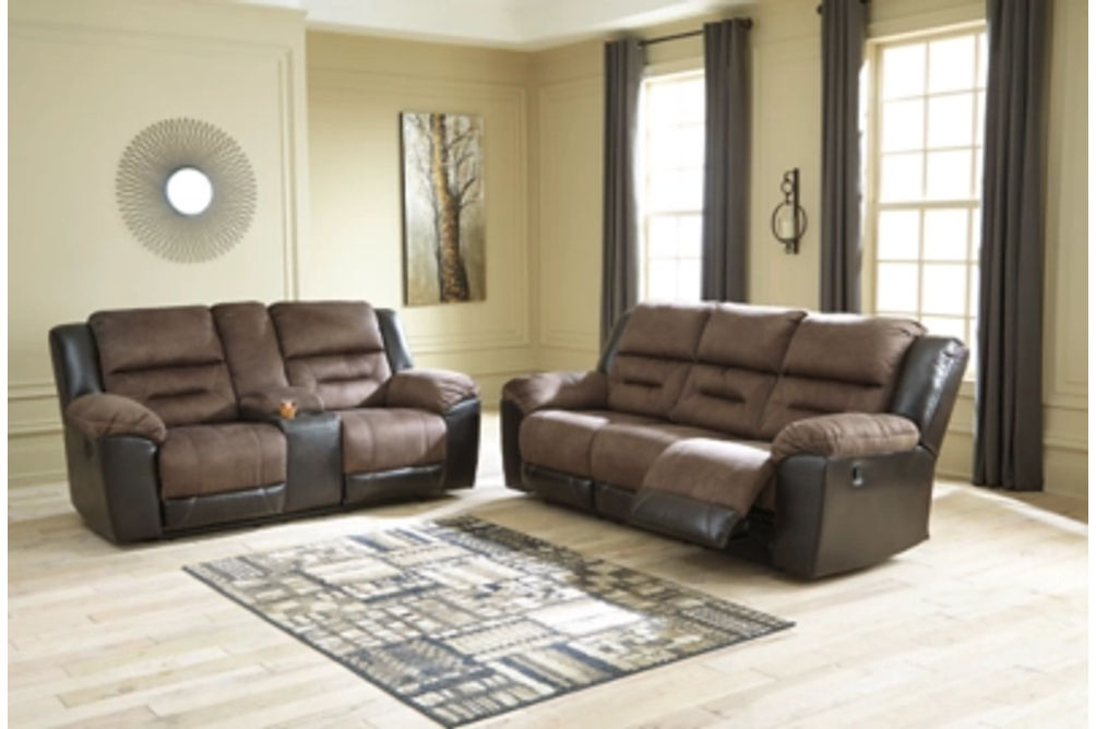 Signature Design by Ashley Earhart Reclining Sofa and Loveseat-Chestnut