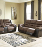 Signature Design by Ashley Earhart Reclining Sofa and Loveseat-Chestnut