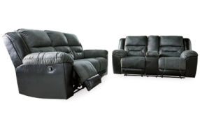 Signature Design by Ashley Earhart Reclining Sofa and Loveseat-Slate