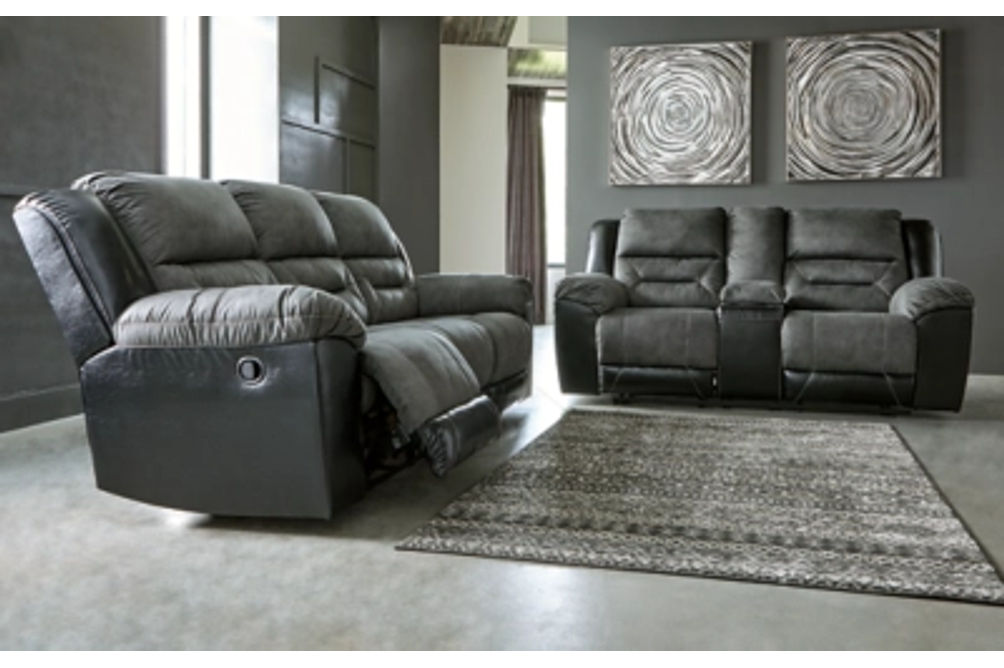 Signature Design by Ashley Earhart Reclining Sofa and Loveseat-Slate