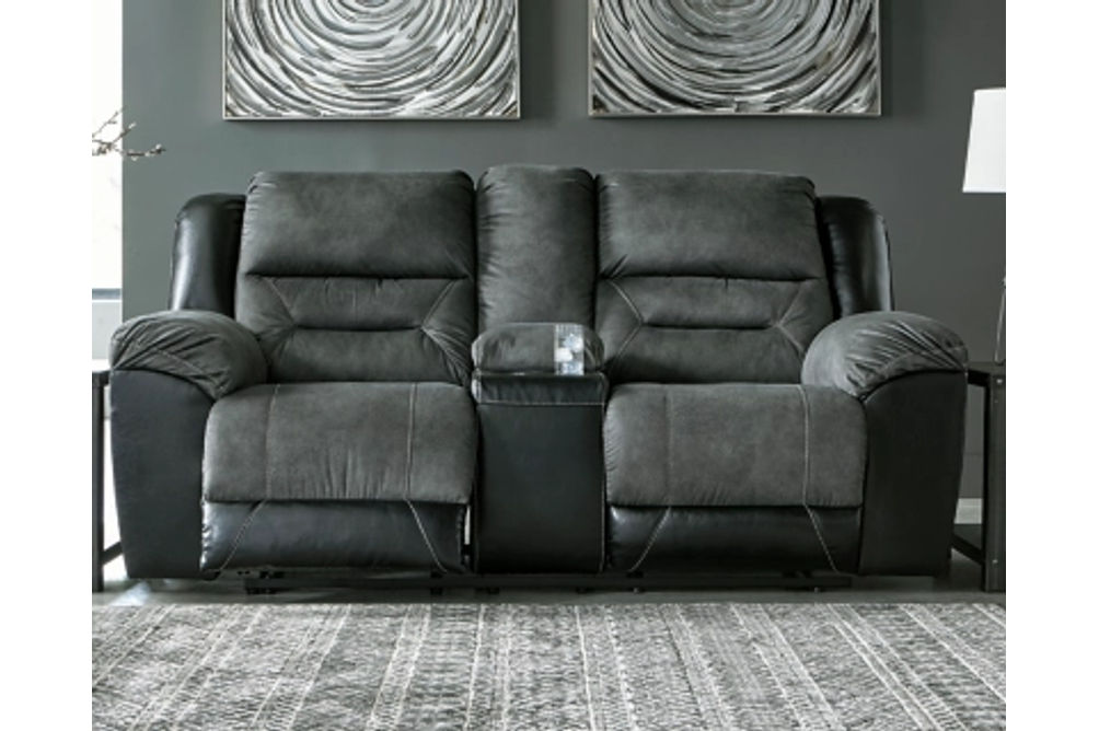 Signature Design by Ashley Earhart Reclining Loveseat and Recliner-Slate