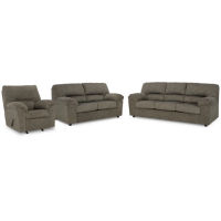 Signature Design by Ashley Norlou Sofa, Loveseat and Recliner-Flannel