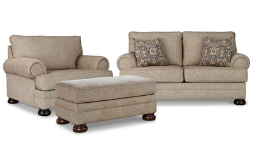 Signature Design by Ashley Kananwood Loveseat with Oversized Chair and Ottoman