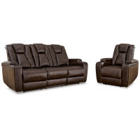 Signature Design by Ashley Mancin Reclining Sofa and Recliner-Chocolate