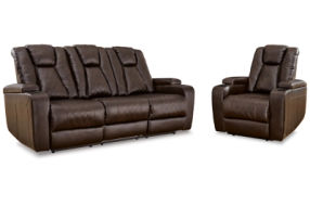 Signature Design by Ashley Mancin Reclining Sofa and Recliner-Chocolate