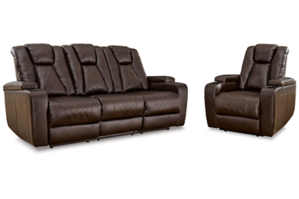 Signature Design by Ashley Mancin Reclining Sofa and Recliner-Chocolate