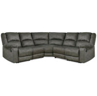Signature Design by Ashley Benlocke 5-Piece Reclining Sectional-Flannel