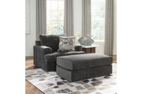 Signature Design by Ashley Karinne Oversized Chair and Ottoman-Smoke