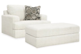 Signature Design by Ashley Karinne Oversized Chair and Ottoman-Linen