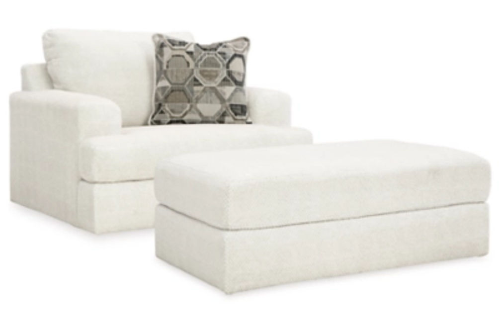 Signature Design by Ashley Karinne Oversized Chair and Ottoman-Linen