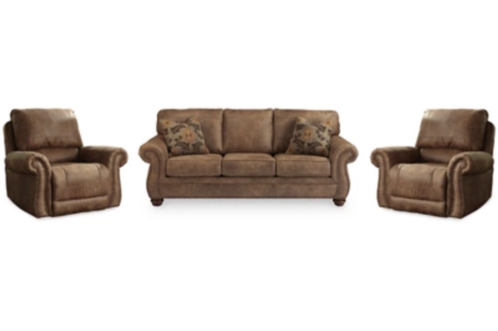 Signature Design by Ashley Larkinhurst Sofa and 2 Recliners-Earth