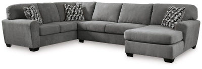 Benchcraft Birkdale Court 3-Piece Sectional with Chaise-Gray