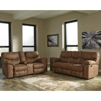 Signature Design by Ashley Boxberg Reclining Sofa and Loveseat-Bark