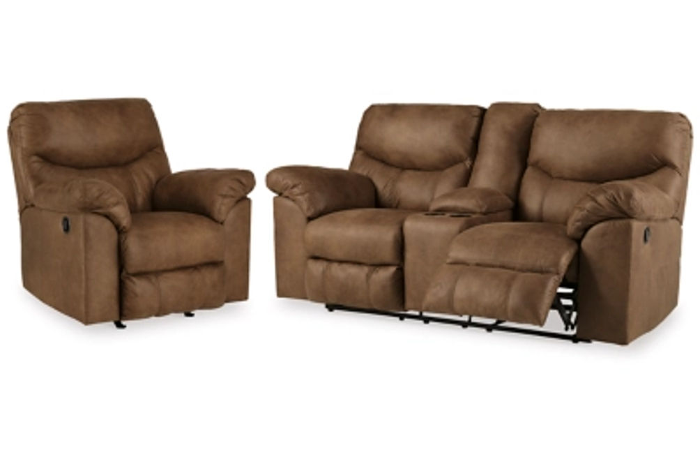 Signature Design by Ashley Boxberg Reclining Loveseat and Recliner-Bark