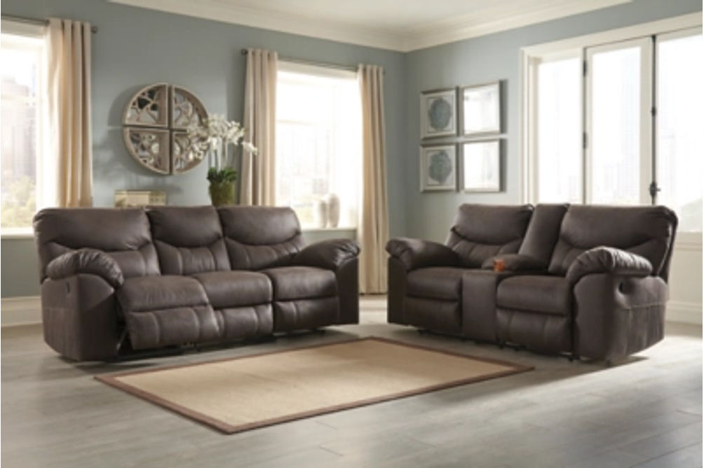 Signature Design by Ashley Boxberg Reclining Sofa and Loveseat-Teak